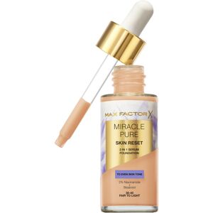 Max Factor Miracle Pure Skin Reset Serum Foundation 30-40 Fair to Light, 2-in-1 Max Factor Miracle Pure Skin Reset Serum Foundation 30-40 Fair to Light, 2-in-1