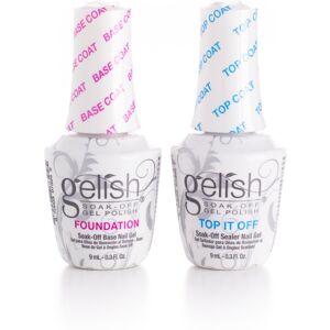 Gelish Mini Dynamic Duo - Foundation Base Gel & Top It Off Sealer Gel Set Long-l Gelish Mini Dynamic Duo - Foundation Base Gel & Top It Off Sealer Gel Set Long-l