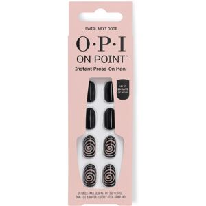 OPI On Point Swirl Next Door Short Round Black with Abstract Swirls Nail Art P OPI On Point Swirl Next Door Short Round Black with Abstract Swirls Nail Art P