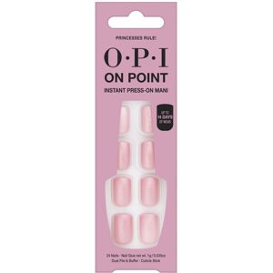 OPI On Point Princesses Rule! Short Round Pink Shimmer Press On Nails With N OPI On Point Princesses Rule! Short Round Pink Shimmer Press On Nails With N