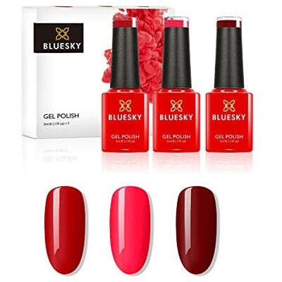 Bluesky Gel Nail Polish Set - Reds - 3x5ml - Gift Set Bluesky Gel Nail Polish Set - Reds - 3x5ml - Gift Set