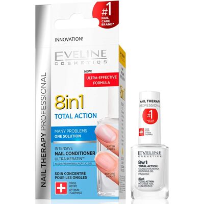 Eveline Cosmetics - Nail Therapy 8in1 Total Action - Nail Polish Eveline Cosmetics - Nail Therapy 8in1 Total Action - Nail Polish