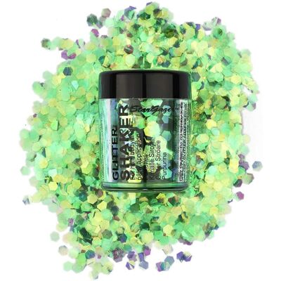 Stargazer Chunky Glitter Shaker, UV Green. Cosmetic glitter for use on the eyes, Stargazer Chunky Glitter Shaker, UV Green. Cosmetic glitter for use on the eyes,