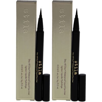 Stila Stay All Day Waterproof Liquid Eye Liner - Intense Black - Pack of 2 for W Stila Stay All Day Waterproof Liquid Eye Liner - Intense Black - Pack of 2 for W