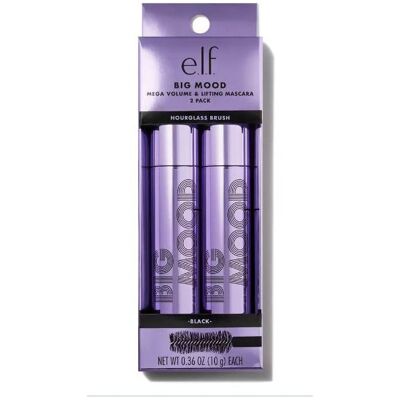 E.L.F. Big Mood Mascara 2 Pack Bundle - Black 0.30 fl oz, 9 ml ELF E.L.F. Big Mood Mascara 2 Pack Bundle - Black 0.30 fl oz, 9 ml ELF