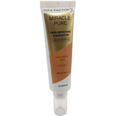 Max Factor Miracle Pure Skin Improving 24H Hydration Foundation 30ml - 93 Mocha Max Factor Miracle Pure Skin Improving 24H Hydration Foundation 30ml - 93 Mocha