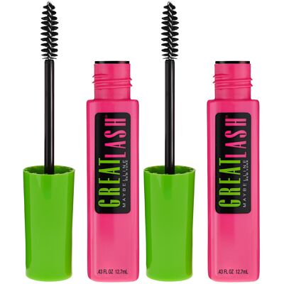 Maybelline New York Great Lash Washable Mascara Makeup Brownish Black 2 Count Maybelline New York Great Lash Washable Mascara Makeup Brownish Black 2 Count