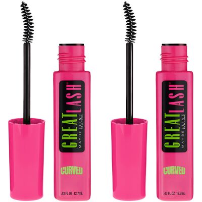 Maybelline Great Lash Curved Brush Washable Mascara, Volumizing, Lengthening and Maybelline Great Lash Curved Brush Washable Mascara, Volumizing, Lengthening and