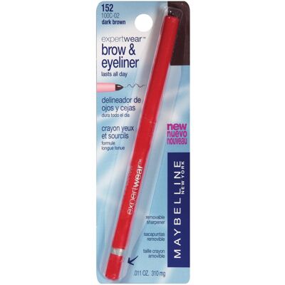 Maybelline Expert Wear Brow & Eyeliner Pencil Dark Brown 0.01 oz. Maybelline Expert Wear Brow & Eyeliner Pencil Dark Brown 0.01 oz.