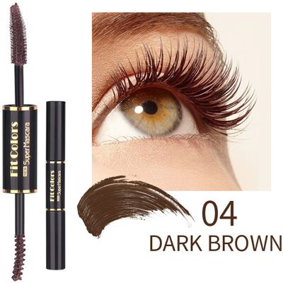 GOPatriot Memory (04# DARK BROWN) Dual Side 4D Silk Fiber Eyelash Mascara Waterproof Eyelash Fluf GOPatriot Memory (04# DARK BROWN) Dual Side 4D Silk Fiber Eyelash Mascara Waterproof Eyelash Fluf