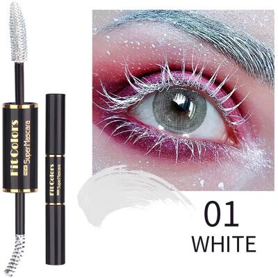 GOPatriot Memory (01# WHITE) Dual Side 4D Silk Fiber Eyelash Mascara Waterproof Eyelash Fluffy Vo GOPatriot Memory (01# WHITE) Dual Side 4D Silk Fiber Eyelash Mascara Waterproof Eyelash Fluffy Vo