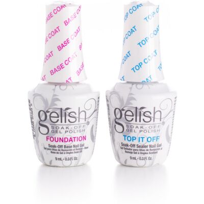 Gelish Mini Dynamic Duo - Foundation Base Gel & Top It Off Sealer Gel Set Long-l Gelish Mini Dynamic Duo - Foundation Base Gel & Top It Off Sealer Gel Set Long-l