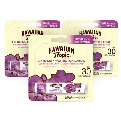 Hawaiian Tropic - Lip Balm - Pack of 3 - SPF 30 - Lip Balm Hawaiian Tropic - Lip Balm - Pack of 3 - SPF 30 - Lip Balm