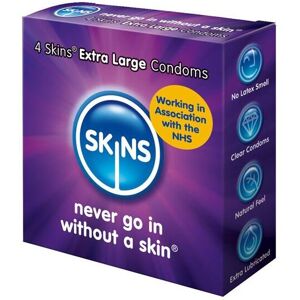 Skins Extra Large Condoms Vanilla - 4 pcs - Condom Type Skins Extra Large Condoms Vanilla - 4 pcs - Condom Type