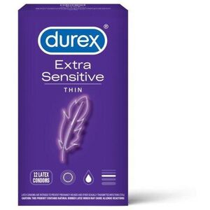 Durex Extra Sensitive and Extra lubricated, Ultra-Fine Latex Condoms - 12 Condom Durex Extra Sensitive and Extra lubricated, Ultra-Fine Latex Condoms - 12 Condom