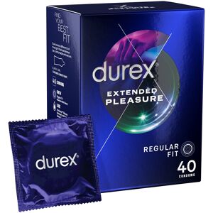 Durex Extended Pleasure Condoms, Regular Fit, 40s, Easy On Shape, With Silicone Lube, Durex Extended Pleasure Condoms, Regular Fit, 40s, Easy On Shape, With Silicone Lube,