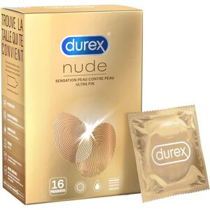 Durex Nude – 16 Condoms for Men – Ultra Thin – Skin Feel Against Skin Durex Nude – 16 Condoms for Men – Ultra Thin – Skin Feel Against Skin