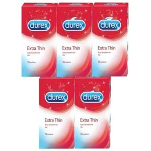 Durex Pack of 5 Extra Thin Condoms Maximum Sensation and Comfort Durex Pack of 5 Extra Thin Condoms Maximum Sensation and Comfort