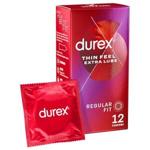 Durex Thin Feel Extra Lube Condoms, Regular Fit, 12 Pack, Secure Natural Latex, Durex Thin Feel Extra Lube Condoms, Regular Fit, 12 Pack, Secure Natural Latex,