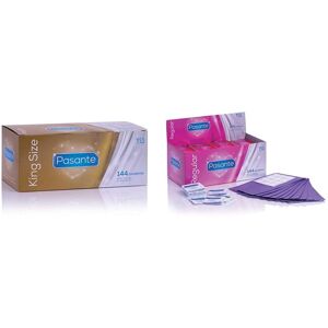 Pasante King Size (Large) Condoms - Pack of 144 & Regular Condoms - Pack of 144 Pasante King Size (Large) Condoms - Pack of 144 & Regular Condoms - Pack of 144