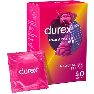Durex Pleasure Me 40 Condoms Dotted and Ribbed Regular Fit With Extra Durex Pleasure Me 40 Condoms Dotted and Ribbed Regular Fit With Extra