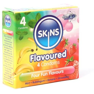 Skins Skins Flavours Flavoured Condoms - 4 Pack Skins Skins Flavours Flavoured Condoms - 4 Pack