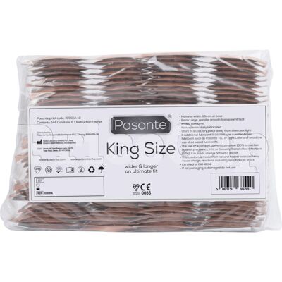 144 x Pasante King Size Condoms Wider & Longer 60mm Width CE KiteMarked 144 x Pasante King Size Condoms Wider & Longer 60mm Width CE KiteMarked