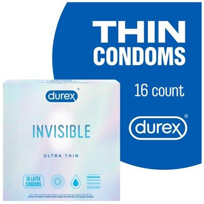 Durex Invisible Condoms, Ultra Thin, Ultra Sensitive Natural Rubber Latex Condom Durex Invisible Condoms, Ultra Thin, Ultra Sensitive Natural Rubber Latex Condom