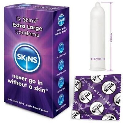 Skins Extra Large Condoms 100 Pack 57mm Skins Extra Large Condoms 100 Pack 57mm