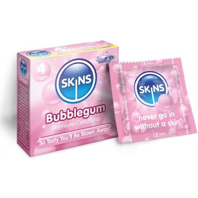 Skins Condoms Bubblegum 4 Pack Skins Condoms Bubblegum 4 Pack