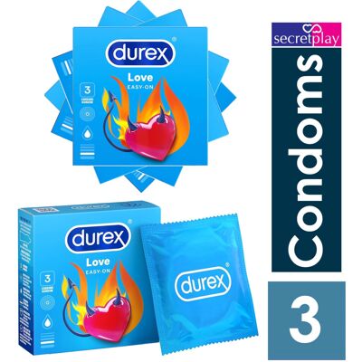 12 x Durex Love Condoms ( 4 x Pack 3 ) Sealed Box Regular Easy On 12 x Durex Love Condoms ( 4 x Pack 3 ) Sealed Box Regular Easy On