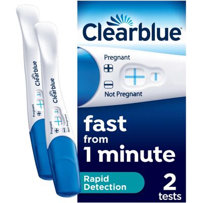 Clearblue Pregnancy Test, Rapid Detection, Result As Fast As 1 Minute, Kit of 2 Clearblue Pregnancy Test, Rapid Detection, Result As Fast As 1 Minute, Kit of 2