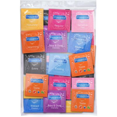 Pasante Condoms Variety Pack - Mix of 50 The Mixed Pack Contains: Flavoured, R Pasante Condoms Variety Pack - Mix of 50 The Mixed Pack Contains: Flavoured, R