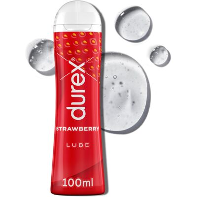 Durex Strawberry Flavoured Lube, 100ml, Water Based Lube, Gluten Free, Condom & Durex Strawberry Flavoured Lube, 100ml, Water Based Lube, Gluten Free, Condom &