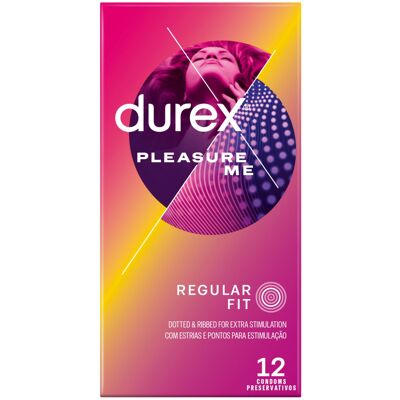 Durex Pleasure Me Condoms Ribbed & Dotted Regular Fit 12s Durex Pleasure Me Condoms Ribbed & Dotted Regular Fit 12s
