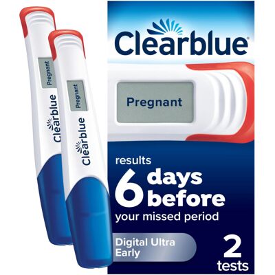 Clearblue Pregnancy Test, Digital Ultra Early Detection (10 MIU/ml), Results 6 D Clearblue Pregnancy Test, Digital Ultra Early Detection (10 MIU/ml), Results 6 D