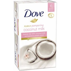 Dove, Purely Pampering Beauty Bar, Coconut Milk & Jasmine Petals, 6 Bars Dove, Purely Pampering Beauty Bar, Coconut Milk & Jasmine Petals, 6 Bars