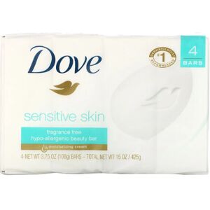 Dove, Sensitive Skin Beauty Bar, Fragrance Free, 4 Bars, 106g Each Dove, Sensitive Skin Beauty Bar, Fragrance Free, 4 Bars, 106g Each