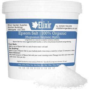 Elixir Garden Supplies (Organic Tub, 5kg) Elixir Gardens Epsom Bath Salt 100% ORGANIC or PHARMACEUTIC Elixir Garden Supplies (Organic Tub, 5kg) Elixir Gardens Epsom Bath Salt 100% ORGANIC or PHARMACEUTIC