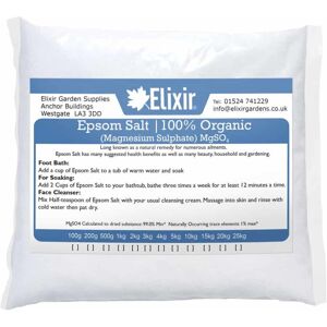 Elixir Garden Supplies (Organic Bag, 15kg) Elixir Gardens Epsom Bath Salt 100% ORGANIC or PHARMACEUTI Elixir Garden Supplies (Organic Bag, 15kg) Elixir Gardens Epsom Bath Salt 100% ORGANIC or PHARMACEUTI