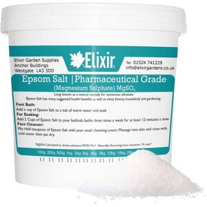 Elixir Garden Supplies (Pharmaceutical Tub, 15kg) Elixir Gardens Epsom Bath Salt 100% ORGANIC or PHAR Elixir Garden Supplies (Pharmaceutical Tub, 15kg) Elixir Gardens Epsom Bath Salt 100% ORGANIC or PHAR