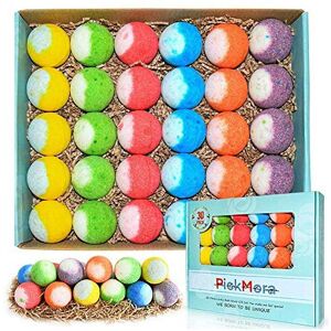 PickMora 30 Pcs Bath Bomb Gift Set, Natural Organic Mini Bath Bombs, Handmade with Rich F PickMora 30 Pcs Bath Bomb Gift Set, Natural Organic Mini Bath Bombs, Handmade with Rich F