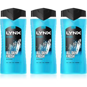 Lynx Ice Chill 12H Refreshing Fragrance Shower Gel Bodywash, 3x 500ml Lynx Ice Chill 12H Refreshing Fragrance Shower Gel Bodywash, 3x 500ml