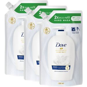 Dove Liquid Hand Wash Eco-Refill for Instantly Soft Skin 500ml, 3pk Dove Liquid Hand Wash Eco-Refill for Instantly Soft Skin 500ml, 3pk