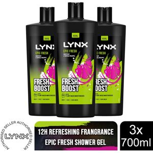 (Epic Fresh, 3 Pack) Lynx Shower Gel 700ml, 3 or 6 Pack (Epic Fresh, 3 Pack) Lynx Shower Gel 700ml, 3 or 6 Pack