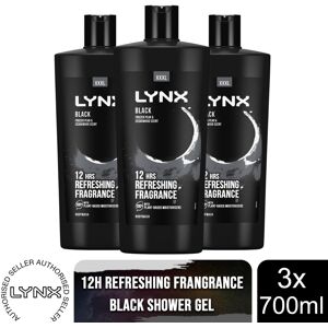 (Black, 3 Pack) Lynx Shower Gel 700ml, 3 or 6 Pack (Black, 3 Pack) Lynx Shower Gel 700ml, 3 or 6 Pack