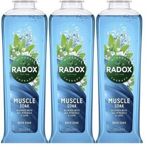 Radox Bath Muscle Soak 500ml (Blue Bottle) (Pack of 3) Radox Bath Muscle Soak 500ml (Blue Bottle) (Pack of 3)