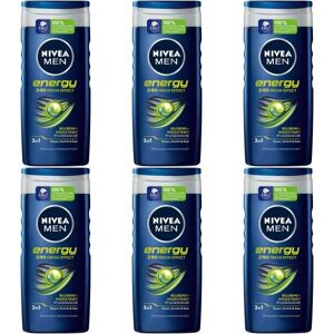 Nivea For Men Energy 2 in 1 Shower Gel 250ml (Pack of 6) Nivea For Men Energy 2 in 1 Shower Gel 250ml (Pack of 6)