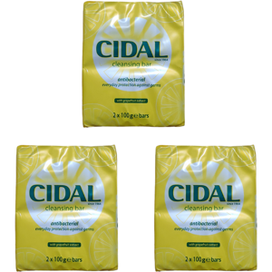 6 x 100g CIDAL Antibacterial Soap Cleansing Bar With Grapefruit Extract 6 x 100g CIDAL Antibacterial Soap Cleansing Bar With Grapefruit Extract