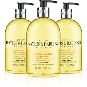 Baylis & Harding Sweet Mandarin and Grapefruit Hand Wash, 500 ml (Pack of 3) - V Baylis & Harding Sweet Mandarin and Grapefruit Hand Wash, 500 ml (Pack of 3) - V